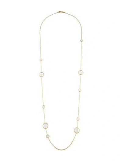 Pre-owned Ippolita 18k Quartz Station Necklace, 36" In Multicolor