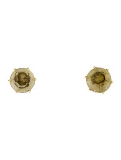 Pre-owned Ippolita 18k Quartz Stud Earrings In Multi
