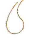 Ippolita 18k Rock Candy Rainbow Sapphire & Tsavorite Mixed Cut Bezel Tennis Necklace, 17 - Exclusive In Multi/gold
