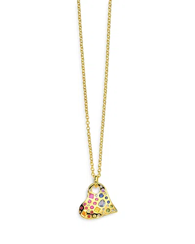 Ippolita 18k Rock Candy Rainbow Sapphire, Tsavorite & Diamond Heart Pendant Necklace, 18-20 - Exclusive In Multi/gold