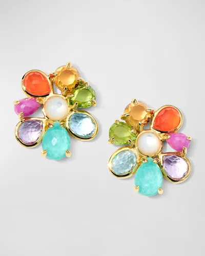 Ippolita 18k Rock Candy Small 8-stone Cluster Earrings In Summer Rainbow 2 In Multi