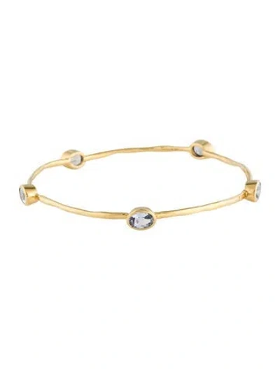 Pre-owned Ippolita 18k Sapphire Rock Candy 5-stone Bangle Bracelet, 7.75" In Multicolor