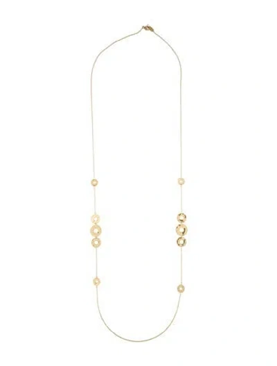 Pre-owned Ippolita 18k Senso Galaxy Wavey Disc Station Necklace, 38.5" In Multi
