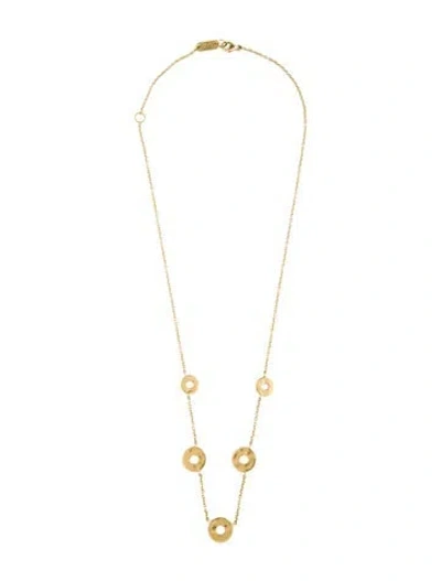 Pre-owned Ippolita 18k Senso Open Disc Graduated Station Necklace, 18.5" In Multi