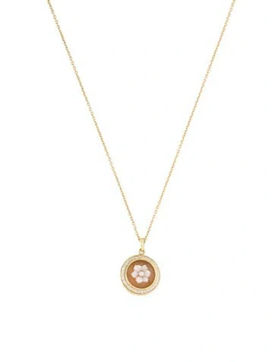 Pre-owned Ippolita 18k Shell & Quartz Doublet Pendant Necklace, 18" In Multi