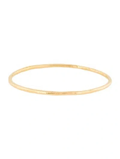 Pre-owned Ippolita 18k Small Hammered Bangle Bracelet, 7.75" In Multicolor
