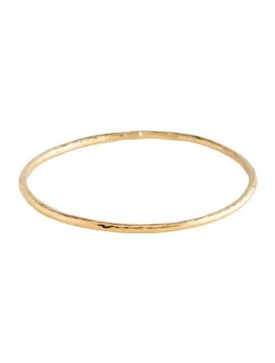 Pre-owned Ippolita 18k Small Hammered Bangle Bracelet, 7.75" In Multicolor