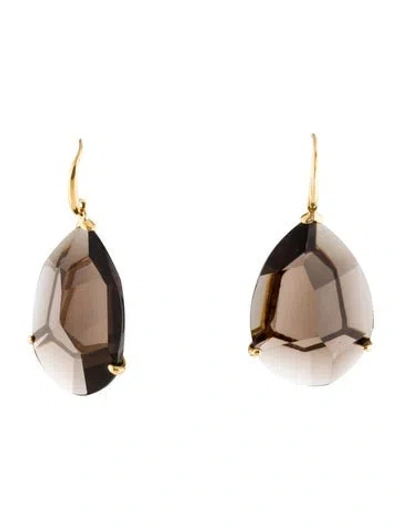 Pre-owned Ippolita 18k Smoky Quartz Drop Earrings In Multi
