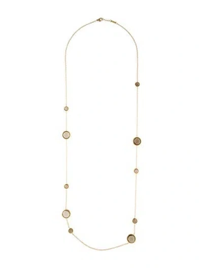 Pre-owned Ippolita 18k Smoky Quartz Station Necklace, 38.25" In Multi