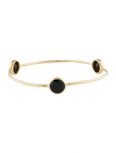 Pre-owned Ippolita 18k Spinel 3-stone Bangle Bracelet, 8" In Multi