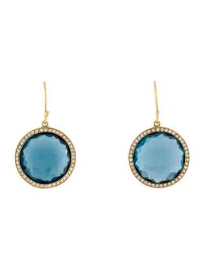 Pre-owned Ippolita 18k Topaz & Diamond Drop Earrings In Multi