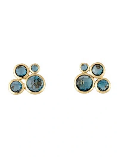 Pre-owned Ippolita 18k Topaz Cluster Studs In Multicolor