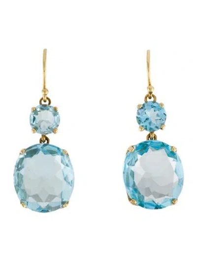 Pre-owned Ippolita 18k Topaz Snowman Drop Earrings In Multi