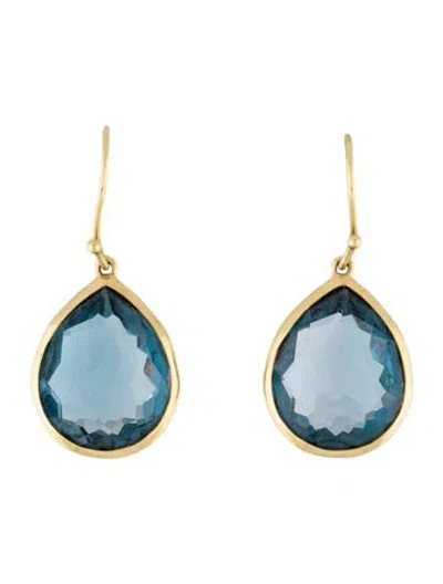 Pre-owned Ippolita 18k Topaz Teardrop Earrings In Multi