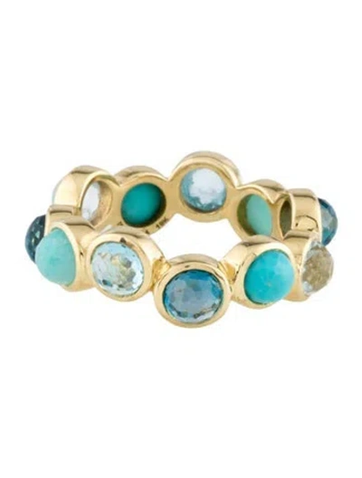 Pre-owned Ippolita 18k Topaz, Turquoise & Amazonite Lollipop Bubble Ring In Multi