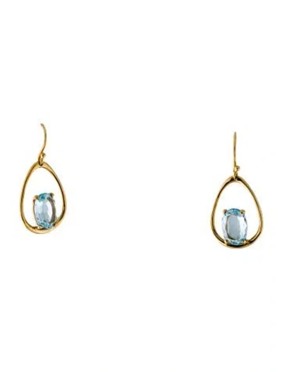 Pre-owned Ippolita 18k Topaz Wire Drop Earrings In Multi
