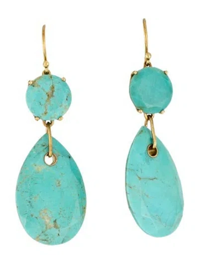 Pre-owned Ippolita 18k Turquoise Drop Earrings In Multi