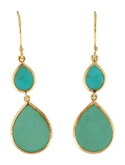 Pre-owned Ippolita 18k Turquoise Drop Earrings In Multi