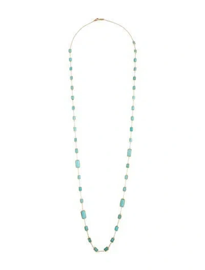 Pre-owned Ippolita 18k Turquoise Gelato Station Necklace, 39.25" In Multicolor