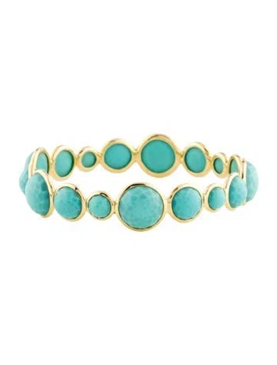 Pre-owned Ippolita 18k Turquoise Lollipop Bangle, 7.75" In Multi