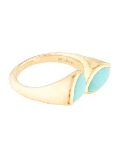 Pre-owned Ippolita 18k Turquoise Prisma Bypass Ring In Multi
