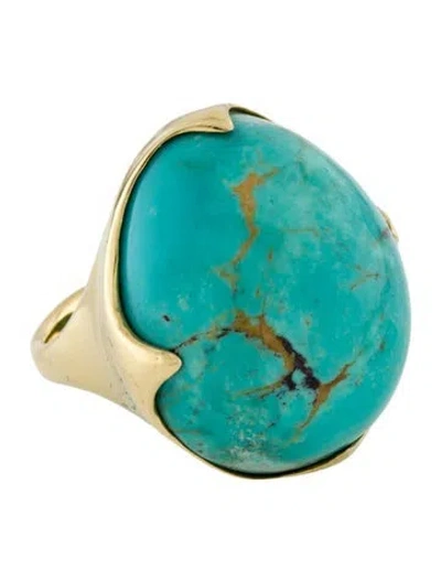 Pre-owned Ippolita 18k Turquoise Rock Candy Crown Ring In Multi