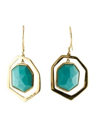 Pre-owned Ippolita 18k Turquoise Rock Candy Drop Earrings In Multi