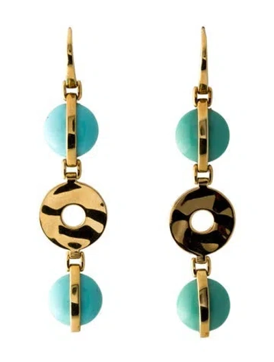 Pre-owned Ippolita 18k Turquoise Senso Wrapped Drop Earrings In Multi