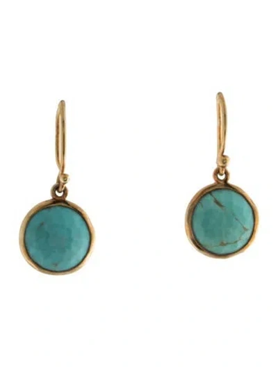 Pre-owned Ippolita 18k Turquoise Small Single Drop Earrings In Multicolor