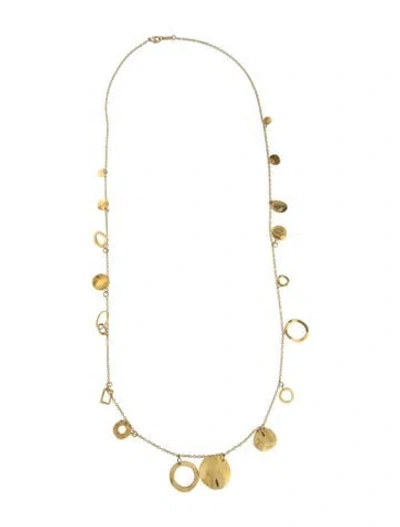Pre-owned Ippolita 18k Wavy Disc Long Station Necklace, 34" In Multi