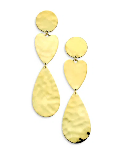 IPPOLITA 18K YELLOW GOLD 18K CLASSICO CRINKLE MIXED SHAPE TRIPLE DROP EARRINGS