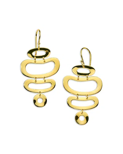 Ippolita 18k Yellow Gold Classico Wavy Organic Open Shape Four Tier Drop Earrings