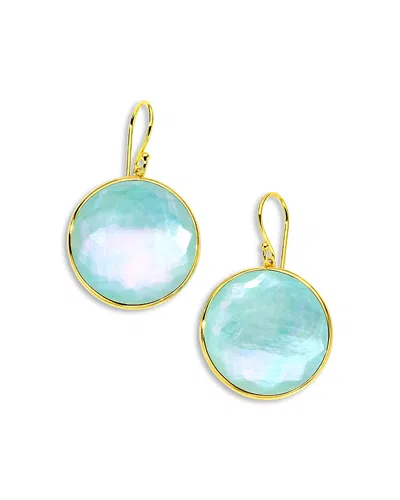 Ippolita 18k Yellow Gold Lollipop Amazonite Triple Large Disc Drop Earrings