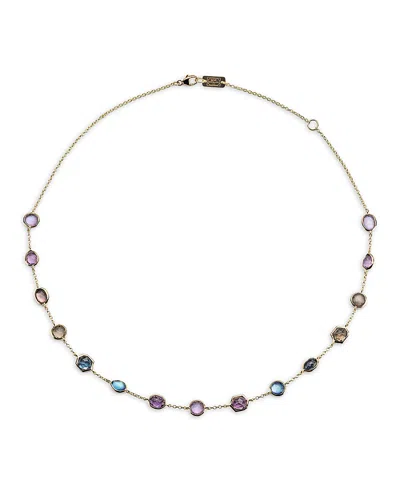 Ippolita 18k Yellow Gold Lollipop Mixed Gemstone Bezel Link Collar Necklace, 16-18