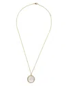 Ippolita 18k Yellow Gold Lollipop Mother-of-pearl & Clear Quartz Doublet Pendant Necklace, 18 In White/gold