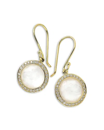 Ippolita 18k Yellow Gold Lollipop Mother Of Pearl Doublet & Diamond Drop Earrings In White