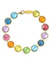 Ippolita 18k Yellow Gold Lollipop Rainbow Multi Stone Bezel Link Bracelet In Gold