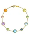Ippolita 18k Yellow Gold Rock Candy Multi Stone Summer Rainbow Link Bracelet In Gold