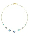 Ippolita 18k Yellow Gold Lollipop Waterfall Multi Stone Bezel Collar Necklace, 16-18 In Gold