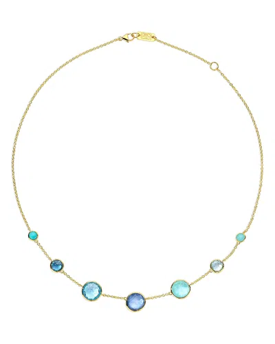 Ippolita 18k Yellow Gold Lollipop Waterfall Multi Stone Bezel Collar Necklace, 16-18