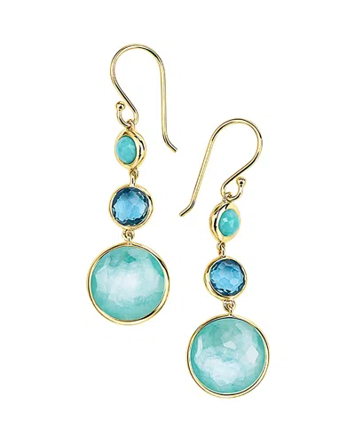 Ippolita 18k Yellow Gold Lollitini Multi-stone Triple Drop Earrings In Blue/gold