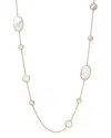 Ippolita 18k Yellow Gold Polished Rock Candy Circle Oval Station Necklace In Mother-of-pearl, 37 In White/gold