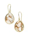 Ippolita 18k Yellow Gold Rock Candy Bronze White Calcite Slice Drop Earrings In Gold