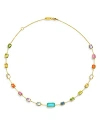 IPPOLITA 18K YELLOW GOLD ROCK CANDY MULTI GEMSTONE SUMMER RAINBOW LINK COLLAR NECKLACE, 20