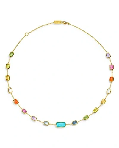 Ippolita 18k Yellow Gold Rock Candy Multi Gemstone Summer Rainbow Link Collar Necklace, 20