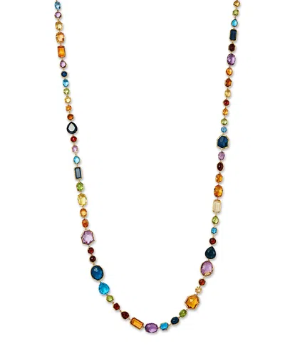 Ippolita 18k Yellow Gold Rock Candy Multi Stone Mixed Cut Bezel Long Statement Necklace, 39.5 - Exclusive
