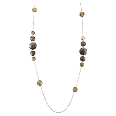 Pre-owned Ippolita 18k Yellow Gold Smoky Quartz Necklace Ip07-062226