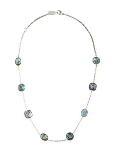 Pre-owned Ippolita Abalone & Quartz Station Necklace, 18" In Multicolor