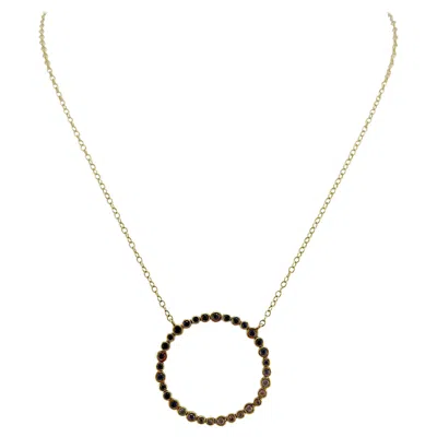 Pre-owned Ippolita Bezel-set Blue Sapphire Circle Necklace In 18k Yellow Gold