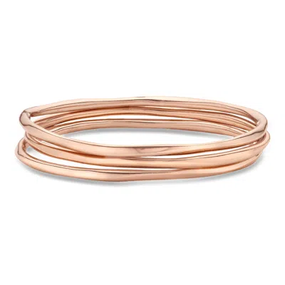 Pre-owned Ippolita C. 2000 Vintage  14kt Rose Gold Over Sterling Jewelry Set: Three Bangle Bracelets In Pink